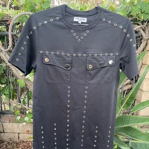 Opening Ceremony Dress Black XS Silver Rivets